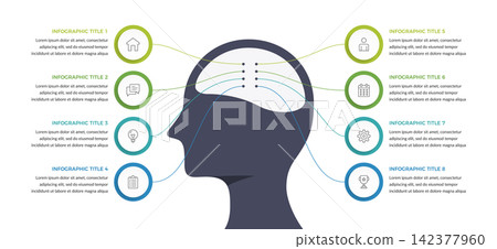 Eight Step Brain Infographic Template Eight Step Brain Infographic Template 142377960