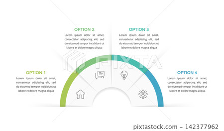 Four-Option Semicircle Infographic Template Four-Option Semicircle Infographic Template 142377962