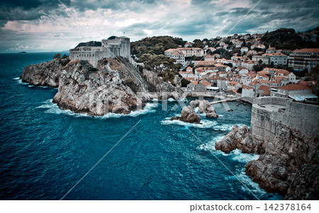 Dubrovnik Old Town Coastal Fortress and Adriatic Sea Landscape Dubrovnik Old Town Coastal Fortress and Adriatic Sea Landscape 142378164