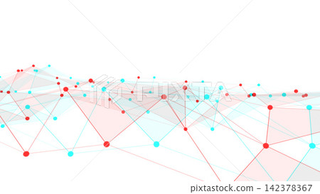 Abstract Network Connections with Red and Cyan Nodes Abstract Network Connections with Red and Cyan Nodes 142378367