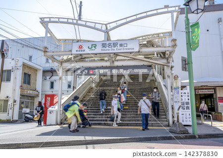 神奈川縣橫濱市菊名站東口及週邊街景 神奈川縣橫濱市菊名站東口及週邊街景 142378830