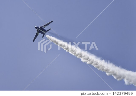 Blue Impulse aerobatic team at Matsushima Air Base during summer blue skies and flight training in Higashimatsushima City, Miyagi Prefecture. Blue Impulse aerobatic team at Matsushima Air Base during summer blue skies and flight training in Higashimatsushima City, Miyagi Prefecture. 142379499