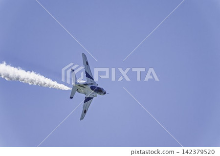 Blue Impulse aerobatic team at Matsushima Air Base during summer blue skies and flight training in Higashimatsushima City, Miyagi Prefecture. Blue Impulse aerobatic team at Matsushima Air Base during summer blue skies and flight training in Higashimatsushima City, Miyagi Prefecture. 142379520