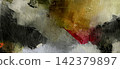 Abstract Digital Painting with Vibrant Warm Tones and Grunge Texture 142379897