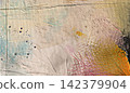 Vibrant Mixed Media Canvas Texture 142379904