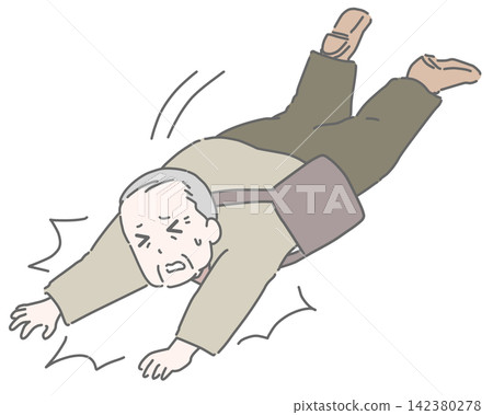 Elderly man falls spectacularly outdoors Elderly man falls spectacularly outdoors 142380278