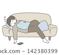 A man falls asleep on the sofa. 142380399
