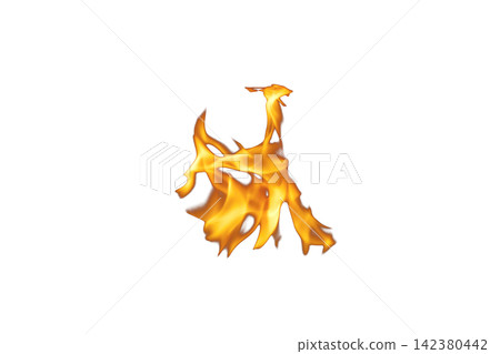 Bright burning fire flame isolated on a white background. Energy, warmth, danger, and hot temperature concept Bright burning fire flame isolated on a white background. Energy, warmth, danger, and hot temperature concept 142380442