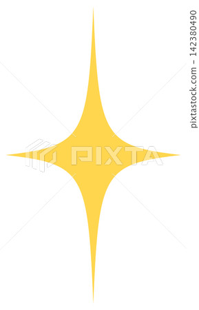 Sparkling star icon with yellow four-way sparkle material Sparkling star icon with yellow four-way sparkle material 142380490