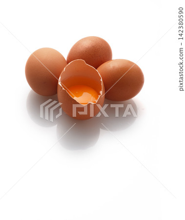 Red egg, white background, studio photography Red egg, white background, studio photography 142380590
