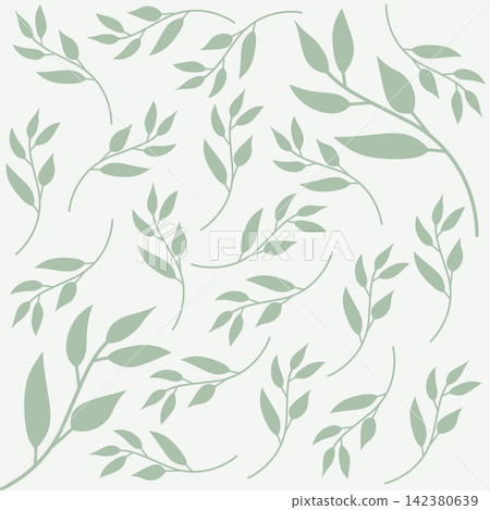 Muted abstract botanical leafy branch square background for invitations, cards, and digital paper Muted abstract botanical leafy branch square background for invitations, cards, and digital paper 142380639