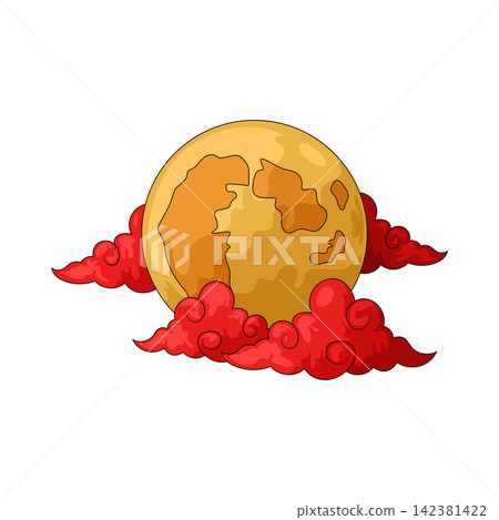 Illustration of Full Moon Illustration of Full Moon 142381422