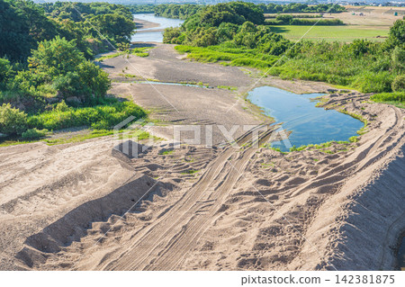 Summer scenery along the Kizu River, Yawata City, Kyoto Prefecture, Kumiyama Town Summer scenery along the Kizu River, Yawata City, Kyoto Prefecture, Kumiyama Town 142381875