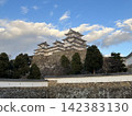 The main keep and the Inui Small Keep as seen from the inner moat, a World Heritage Site. 142383130