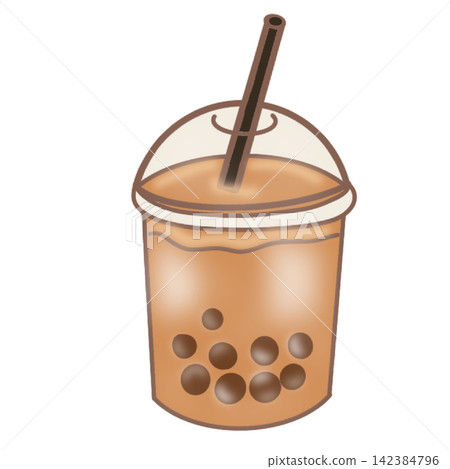 Iced boba bubble milk tea with tapioca pearls takeaway cup straw cafe drink sticker print visual graphic clipart artwork design icon element illustration Iced boba bubble milk tea with tapioca pearls takeaway cup straw cafe drink sticker print visual graphic clipart artwork design icon element illustration 142384796