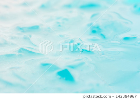 Studio photography #27 featuring homemade light blue jelly and ice. 142384967