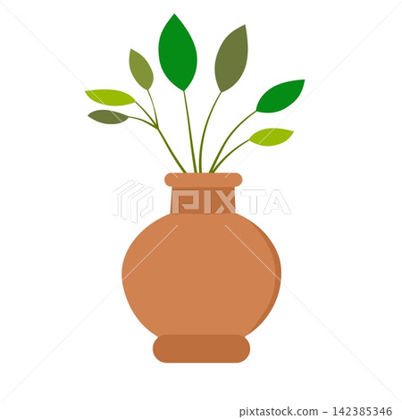 Cute indoor plant houseplant in terracotta clay pot vase home interior garden flora sticker print visual graphic clipart artwork design icon element illustration Cute indoor plant houseplant in terracotta clay pot vase home interior garden flora sticker print visual graphic clipart artwork design icon element illustration 142385346