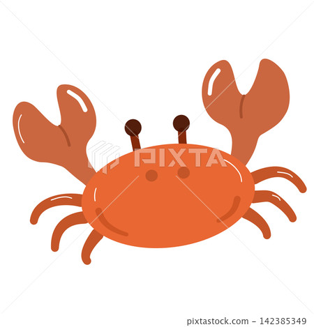 Cute orange crab marine animal sea creature ocean summer beach vacation wildlife sticker print visual graphic clipart artwork design icon element illustration Cute orange crab marine animal sea creature ocean summer beach vacation wildlife sticker print visual graphic clipart artwork design icon element illustration 142385349