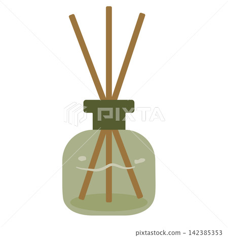Glass reed diffuser bottle with wooden sticks aroma essential oil spa home fragrance sticker print visual graphic clipart artwork design icon element illustration Glass reed diffuser bottle with wooden sticks aroma essential oil spa home fragrance sticker print visual graphic clipart artwork design icon element illustration 142385353