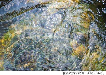 夏季山澗溪流水面特寫 17 夏季山澗溪流水面特寫 17 142385679