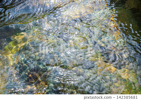 夏季山澗溪流水面特寫 19 夏季山澗溪流水面特寫 19 142385681