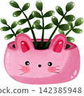 Green plant in a shaped bunny pot 142385948