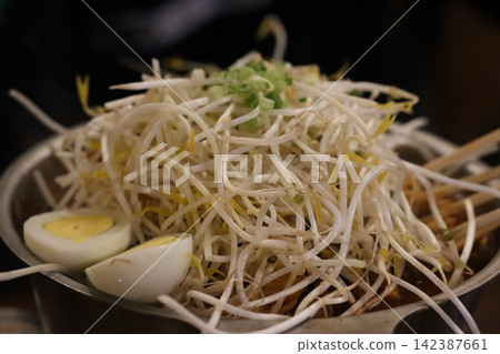 Fresh Bean Sprout Dish with Boiled Eggs Fresh Bean Sprout Dish with Boiled Eggs 142387661