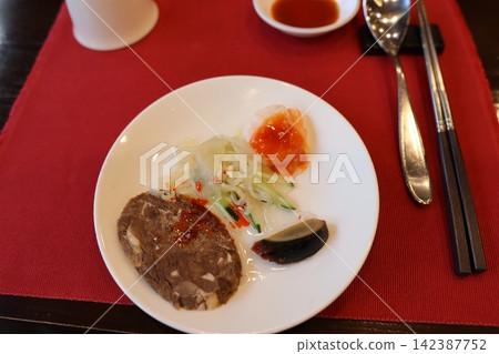 Korean Cuisine Plate with Beef and Side Dishes Korean Cuisine Plate with Beef and Side Dishes 142387752