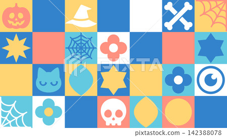 Halloween geometric tile background Halloween geometric tile background 142388078