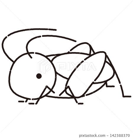 Autumn-themed monochrome illustration icon: Cute cricket simple illustration vector icon Autumn-themed monochrome illustration icon: Cute cricket simple illustration vector icon 142388370