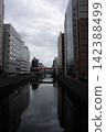 View of the Kanda River and Izumi Bridge from Kanda Fureai Bridge, Tokyo. 142388499