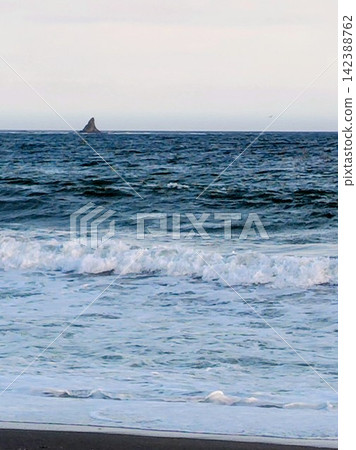 The sea with Eboshi Rock visible in the distance The sea with Eboshi Rock visible in the distance 142388762