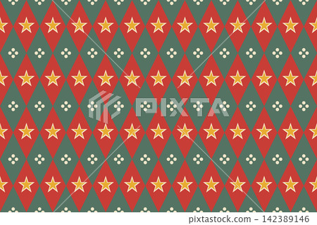 Diamond Circus Seamless Pattern with Stars and Dot Clusters Diamond Circus Seamless Pattern with Stars and Dot Clusters 142389146