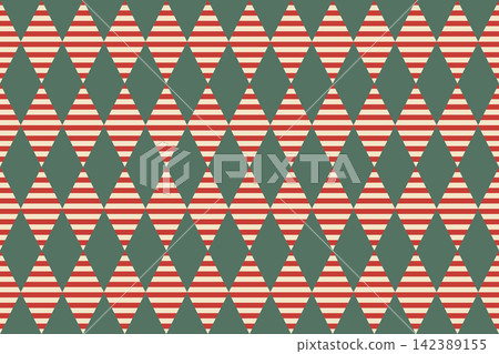 Striped Diamond Circus Seamless Pattern in Red and Green 142389155