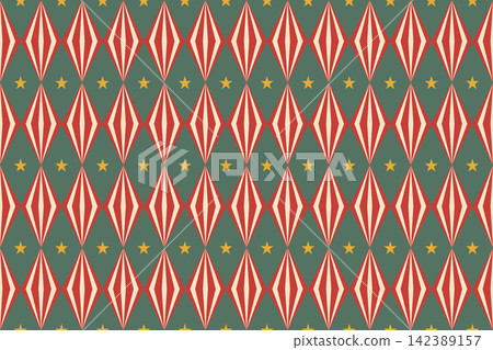 Striped Diamond Circus Seamless Pattern with Stars on Green Striped Diamond Circus Seamless Pattern with Stars on Green 142389157