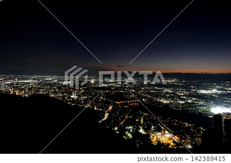 View from the western side of Gifu Castle keep in Gifu City, Gifu Prefecture (night view 5) - August 2025 View from the western side of Gifu Castle keep in Gifu City, Gifu Prefecture (night view 5) - August 2025 142389415