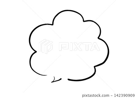 Pen handwritten speech bubble black 142390909