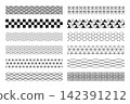 Set of 12 Japanese-style borders: Traditional patterns including Seigaiha (wave pattern), Asanoha (hemp leaf pattern), Shippo (seven treasures pattern), and Kikko (tortoise shell pattern). 142391212