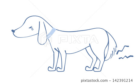 An illustration of a dog crying because of heel pain. An illustration of a dog crying because of heel pain. 142391214