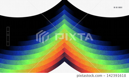 Vibrant Abstract Design With Flowing Gradient Shapes, Grid Lines and Texture Effects on White Background Vibrant Abstract Design With Flowing Gradient Shapes, Grid Lines and Texture Effects on White Background 142391618