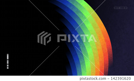 Colorful Abstract Background With Gradient Waves, Grid Lines, and Texture Effects. Futuristic Technology Banner Design 142391620