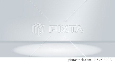 Light white background, empty studio in space gray podium. Grey wall backdrop and spotlight floor, abstract minimalist product display. Presentation layout, clean modern and simple platform rendering Light white background, empty studio in space gray podium. Grey wall backdrop and spotlight floor, abstract minimalist product display. Presentation layout, clean modern and simple platform rendering 142392229