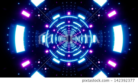 Festive Neon Tunnel Lights 142392377