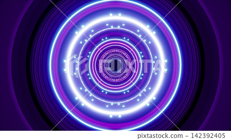Multi shapes stack art background with shining circle and dot lights Multi shapes stack art background with shining circle and dot lights 142392405