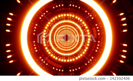 multiple lights in the glowing red tunnel multiple lights in the glowing red tunnel 142392406
