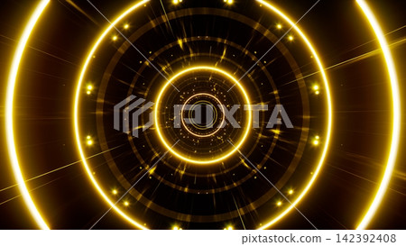 multiple yellow light circle and flare energy multiple yellow light circle and flare energy 142392408