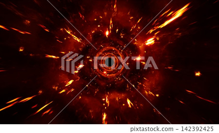 red energy dimension hole bursting with sparks red energy dimension hole bursting with sparks 142392425