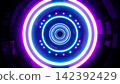 Shining Neon colored Circle Lights and Cyber Pattern Texture 142392429