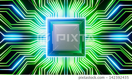 CPU on the shiny electronic circuit board CPU on the shiny electronic circuit board 142392435