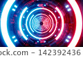 Blue and red light tunnels split into sides 142392436